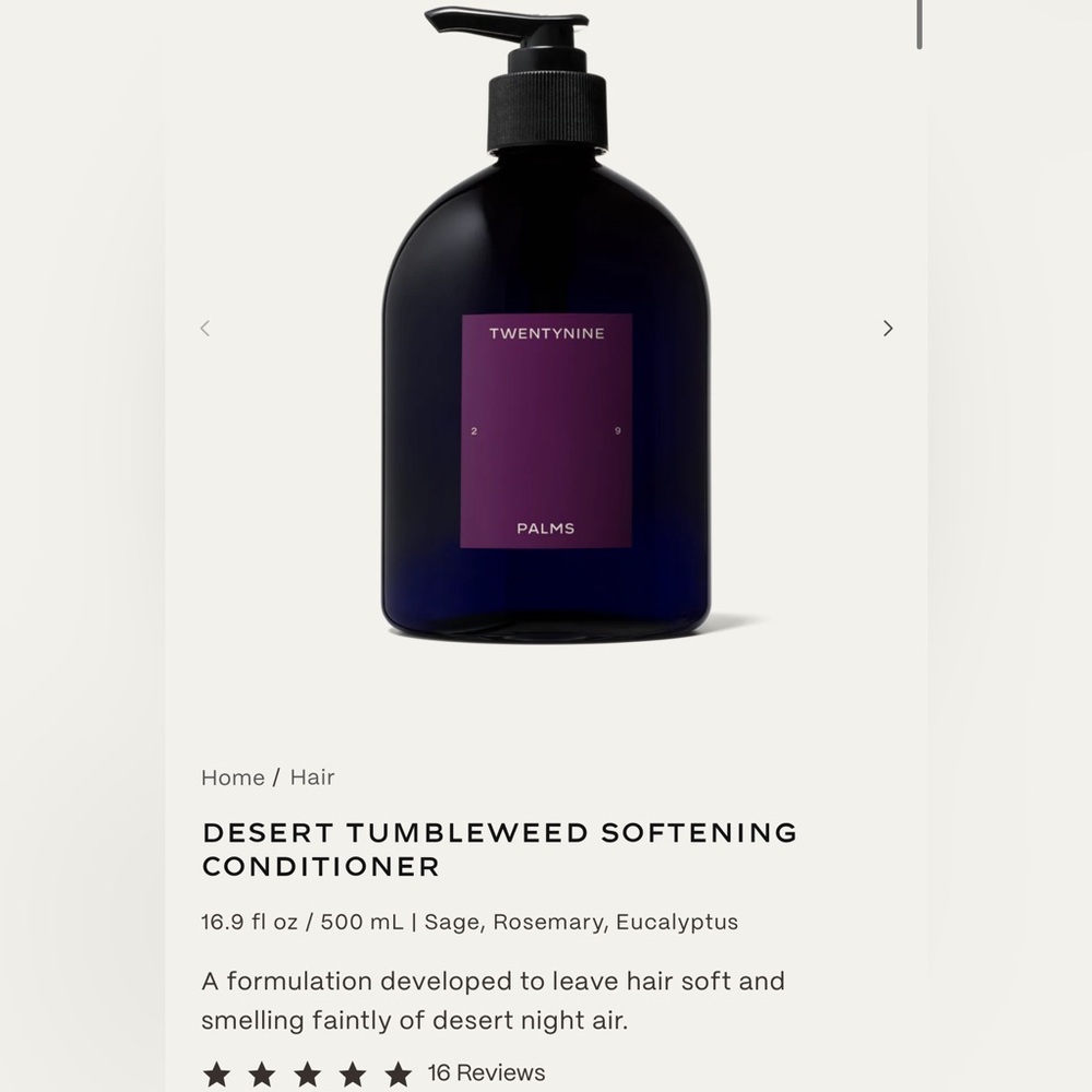 NIB Twentynine Palms Desert Tumbleweed Softening Conditioner 16.9 fl oz
